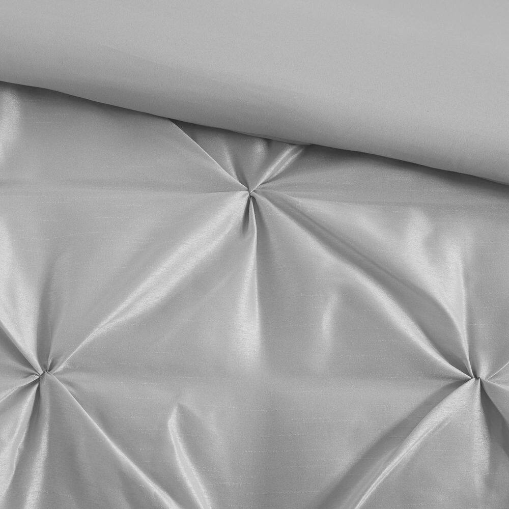 Laurel 7-Piece Grey Tufted Queen Comforter Set