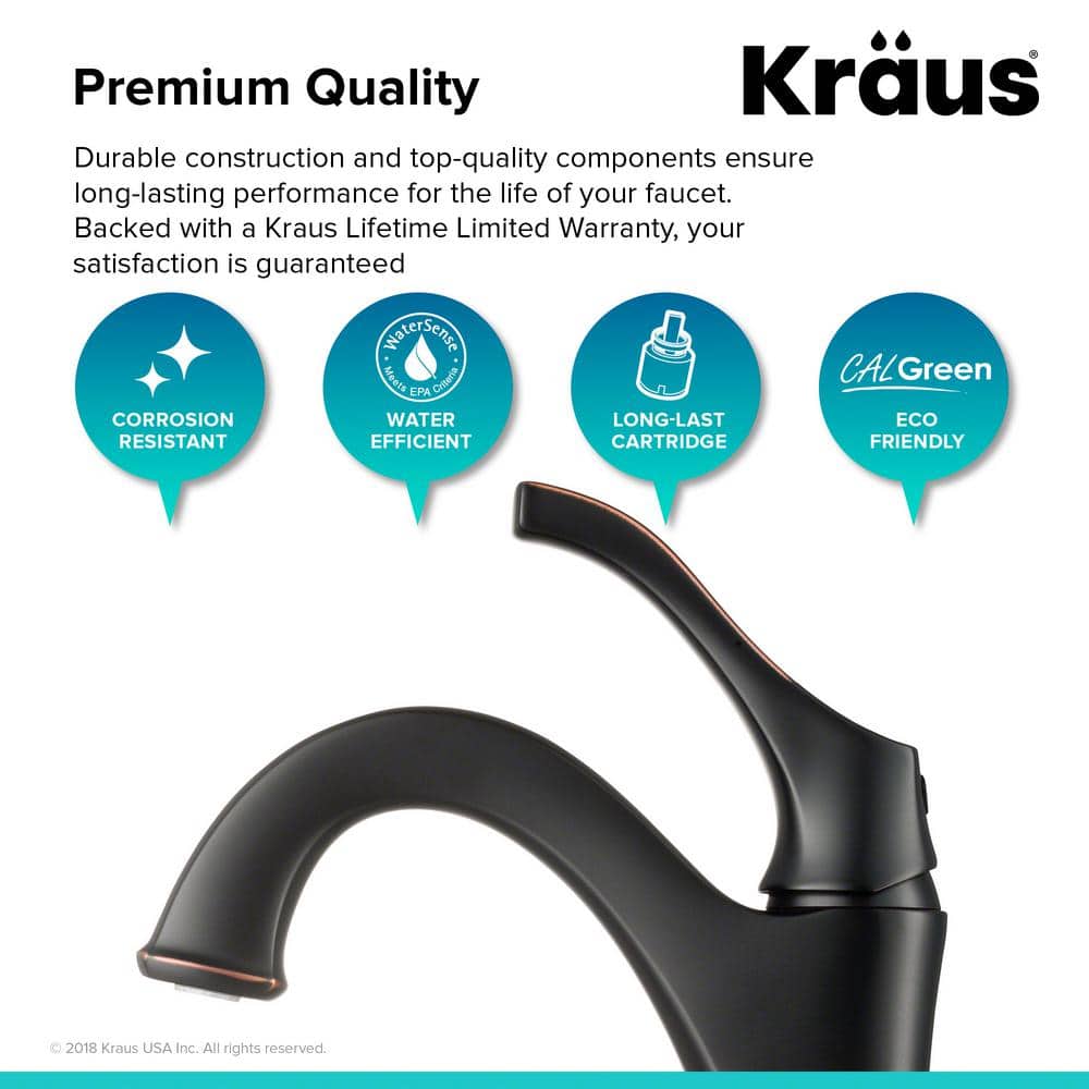 Arlo Oil Rubbed Bronze Single Handle Bathroom Faucet