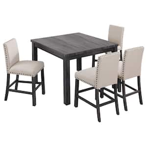 Harrison 5-Piece Antique Gray Counter Height Dining Set