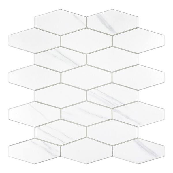 AVANT DECOR Dublin Calacatta Wave 5 in. x 5 in. 4 mm Stone Peel and