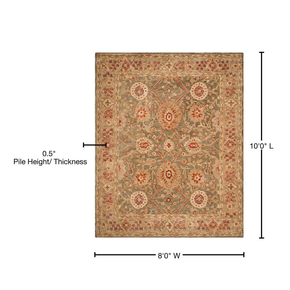 Tan and Ivory Hand-Tufted Wool Area Rug 8' x 10'