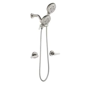 Ami Double Handle 5-Spray Tub and Shower Faucet 1.8 GPM with Dual Shower Head in. Brushed Nickel (Valve Included)