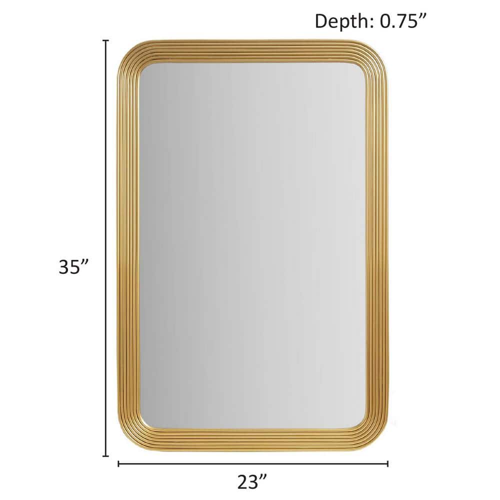 Aurelia Gold Fluted Rectangular Wall Mirror