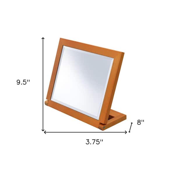8 in. W x 8 in. H Wood Brown Vanity Mirror