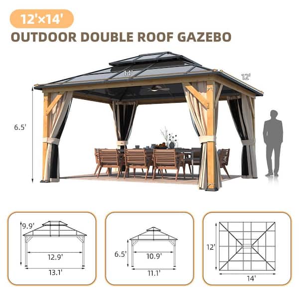 Have a question about HOMMOW 12 ft. x 14 ft. Wood Gazebo with