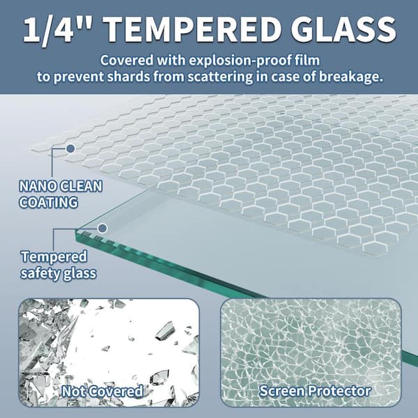 1/4 Clear Tempered Safety Glass