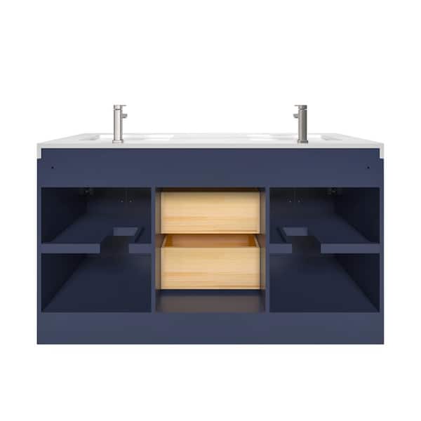 HOMEVY STUDIO Agnea 60 in. W. x 21 in. D x 35 in. H Double Sink