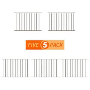 Newtown 4 ft. H x 6 ft. W Black Aluminum Pre-Assembled Fence Panel (5-Pack)