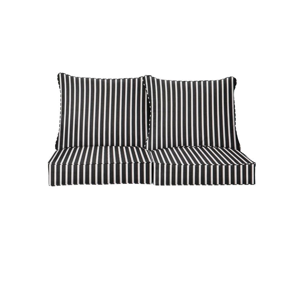 25 in. x 23 in. Sunbrella Shore Classic Deep Seating Indoor/Outdoor Loveseat Cushion price history on PriceWatchPro
