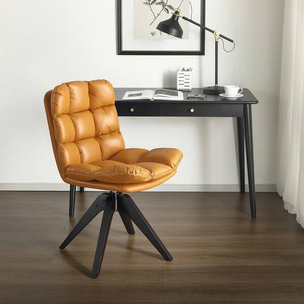 Cognac faux deals leather accent chair