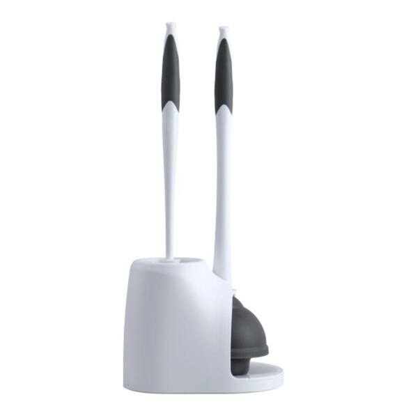 Clorox Toilet Brush & Plunger Combo Set With Storage Caddy - Bathroom Cleaning Essentials