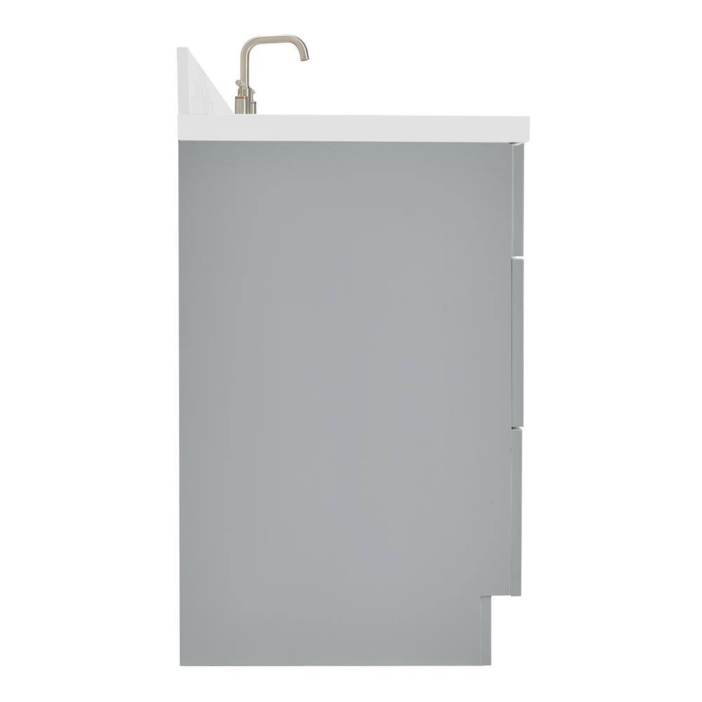 Gray 55" Freestanding Single Basin Vanity with Quartz Countertop
