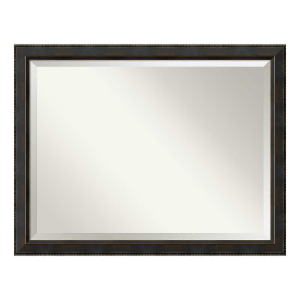Signore Bronze 44.25 in. x 34.25 in. Beveled Rectangle Wood Framed Bathroom