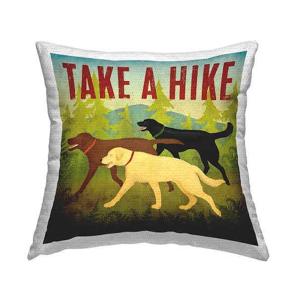 Stupell Industries Take A Hike Dogs in Nature Multi-Color Square Outdoor Throw Pillow