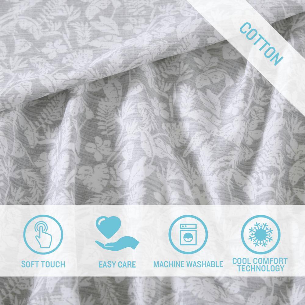 Koya Bay Gray King Cotton Percale Sheet Set