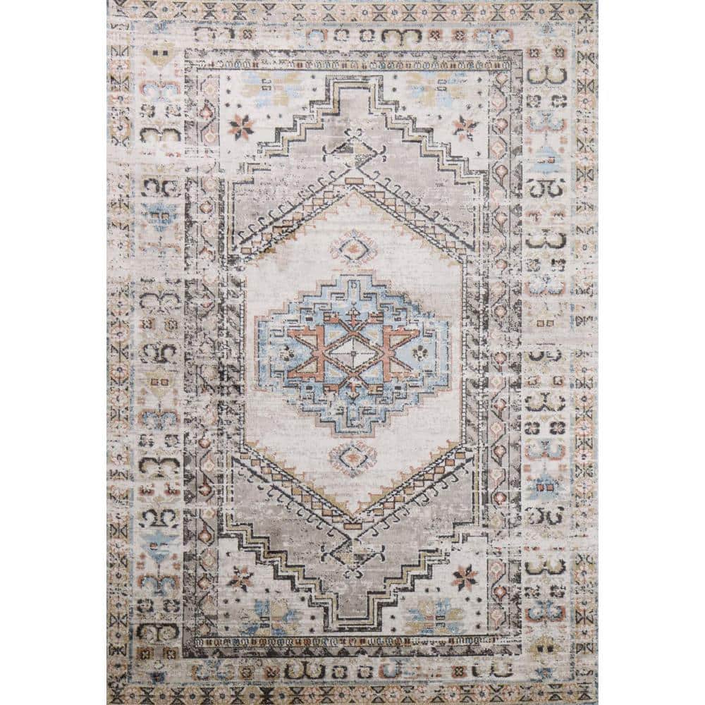 Ashland Ivory/Beige 9 ft. x 12 ft. (8 ft. 6 in. x 11 ft. 6 in.) Geometric T