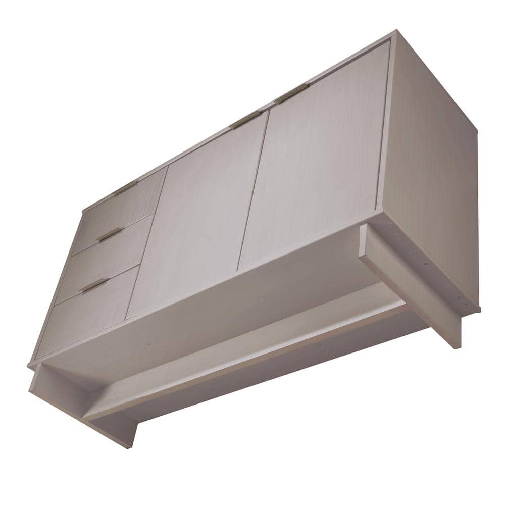 Granville Light Grey 55" Modern 3 Drawer Buffet Sideboard