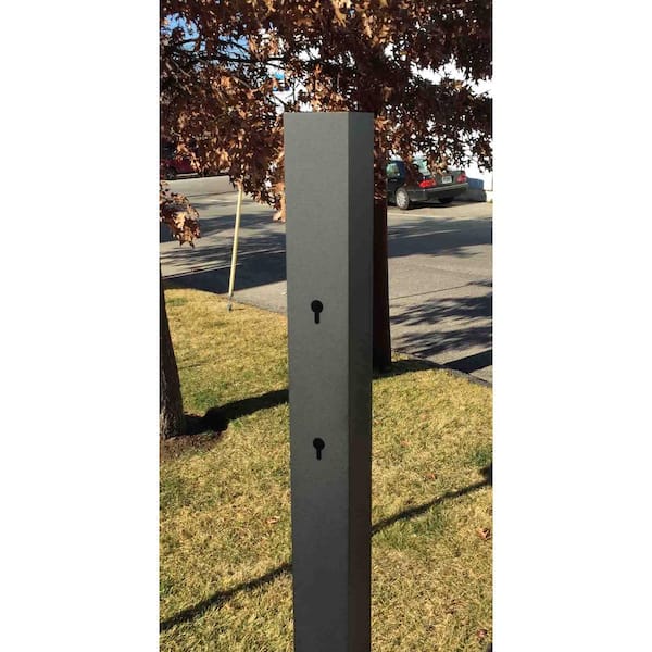 Aluminum Black Powder Coated Mailbox Post with Spira EZ Mount