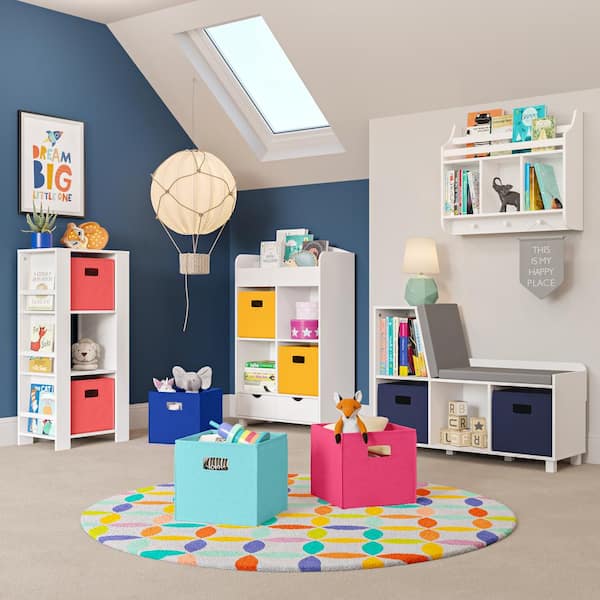 Kids Cube Storage Shelves with Bins and Large Storage for Kids Bedroom,  Grey, 1 Unit - Kroger