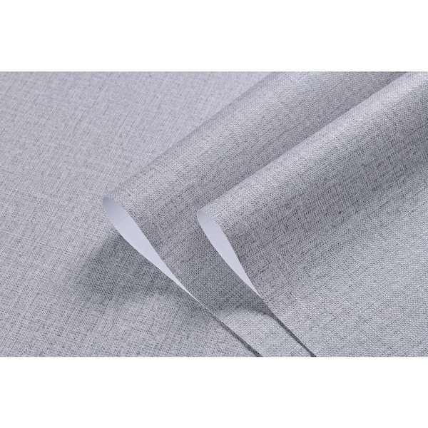 Ejoy Linen Texture Vinyl Peel and Stick Wallpaper Roll, LightGrey, 2 ft. x 33 ft./Roll(1 Roll)