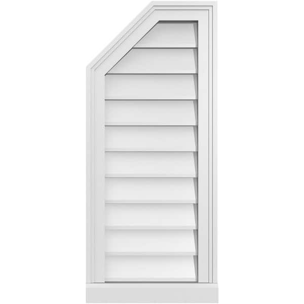 Ekena Millwork 14 in. x 32 in. Octagonal Surface Mount PVC Gable Vent: Decorative with Brickmould Sill Frame