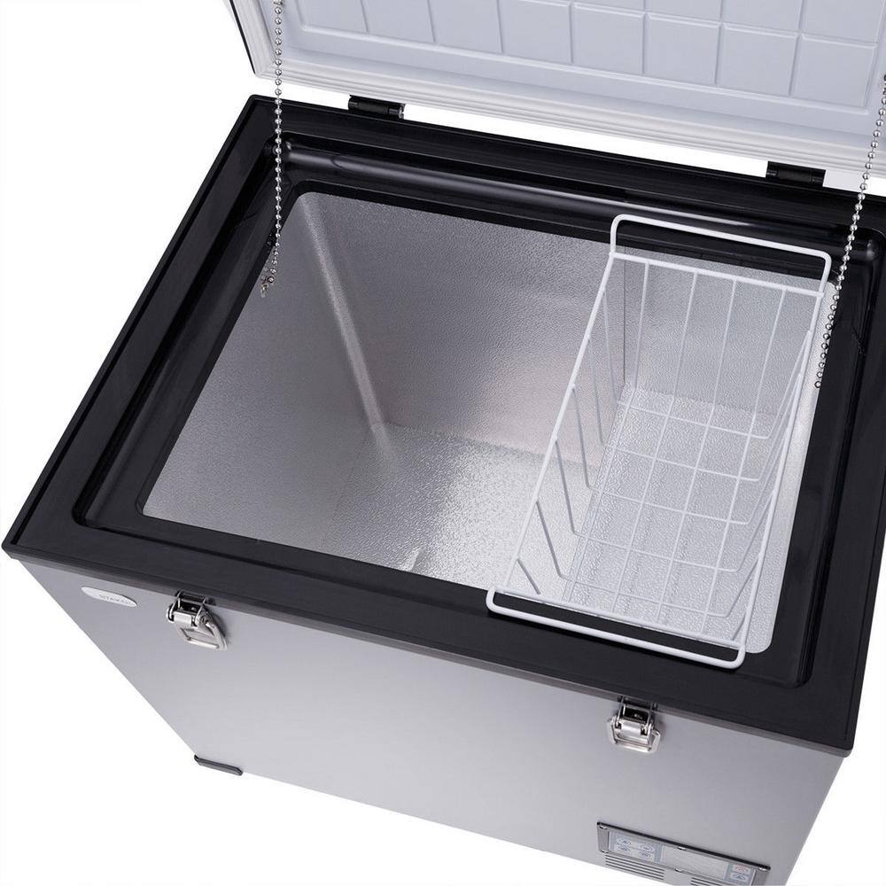 Compact Black and Gray Smart RV Refrigerator Freezer
