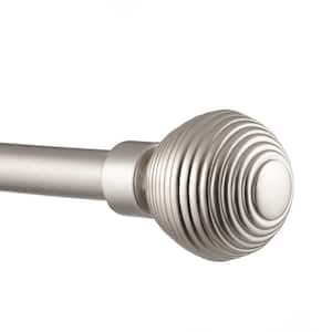 Modern Layer 36 in. - 72 in. Adjustable 1 in. Single Curtain Rod Kit in Matte Silver with Finial