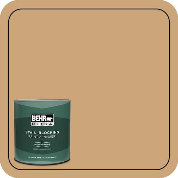 BEHR ULTRA 1 qt. Home Decorators Collection #HDC-AC-13 Butter Nut Extra Durable Semi-Gloss Enamel Interior Paint & Primer
