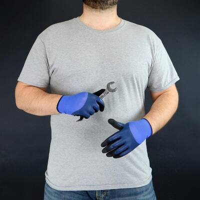Women's Large Blue Double Dipped Latex Glove
