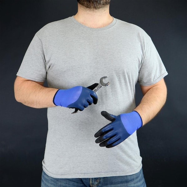 Women's Small Blue Double Dipped Latex Glove