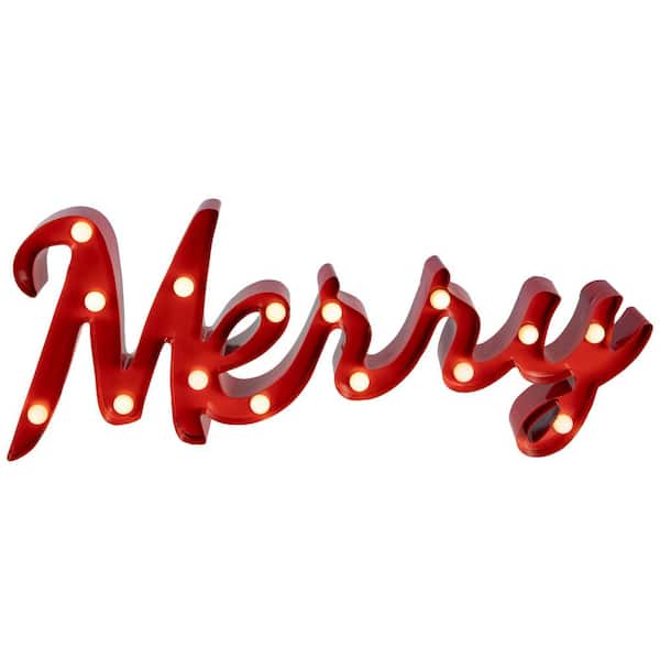 Lighted "Merry" Christmas Decoration-20.5"