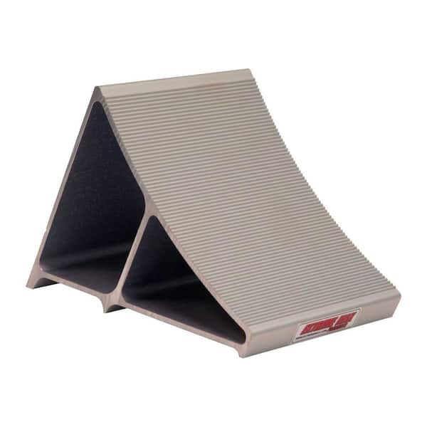 Premium Lightweight Aluminum Wheel Chock with Ribbed Slope and Grip Teeth