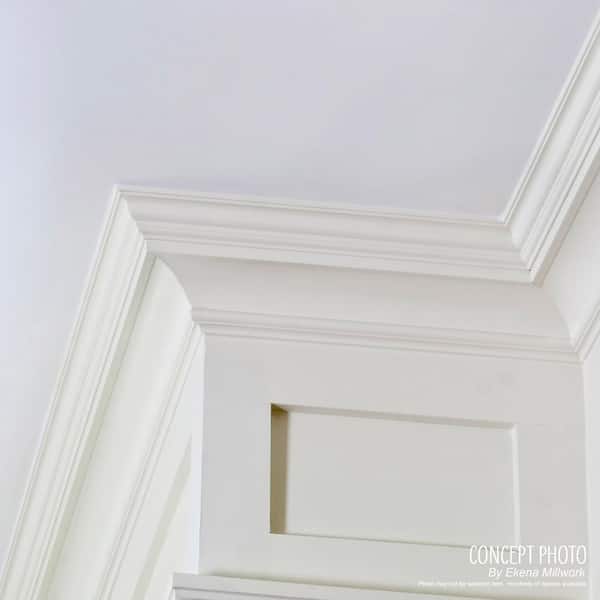 Ekena Millwork 2 5 8 In X 3 94 1 Polyurethane Traditional Smooth Crown Moulding Mld02x02x03tr - Decorative Crown Molding Home Depot