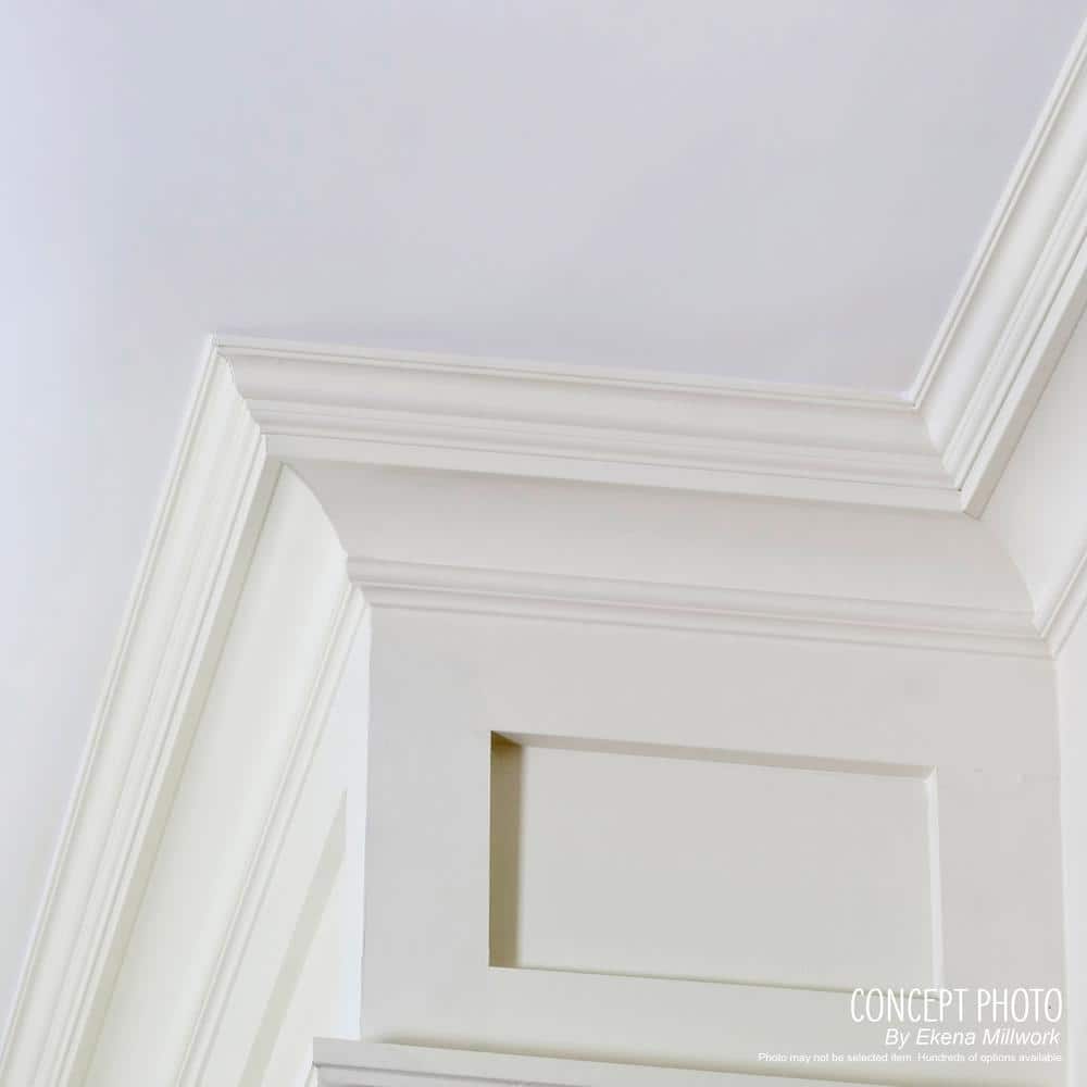 Ekena Millwork SAMPLE - Endurathane Flower Crown Moulding, 5 3/4"H x 5 7/8"P x 7 7/8"F x 12"L, Factory Primed