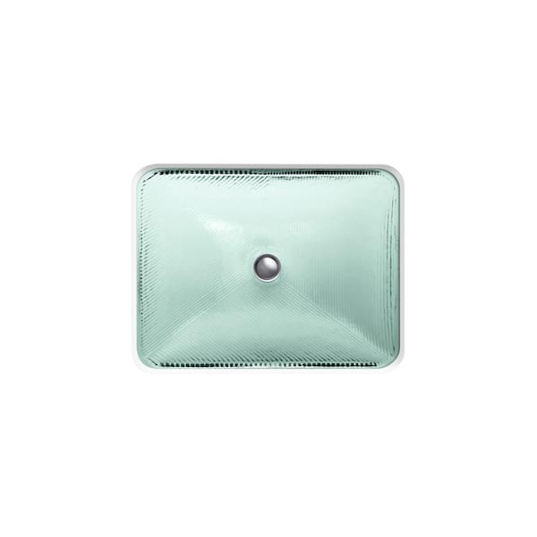 Yepsen Glass Undermount Bathroom Sink in Translucent Dew