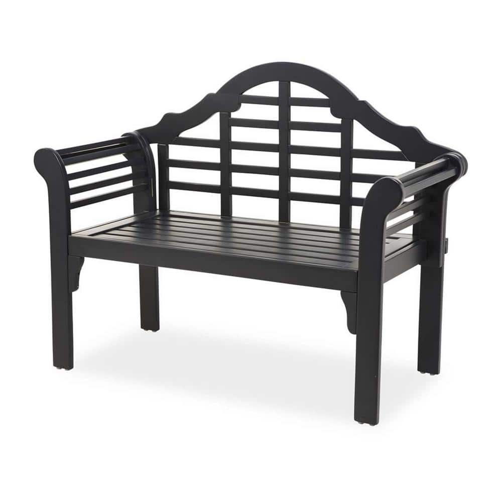 Plow & Hearth Lutyens Wood Garden Bench  in Black