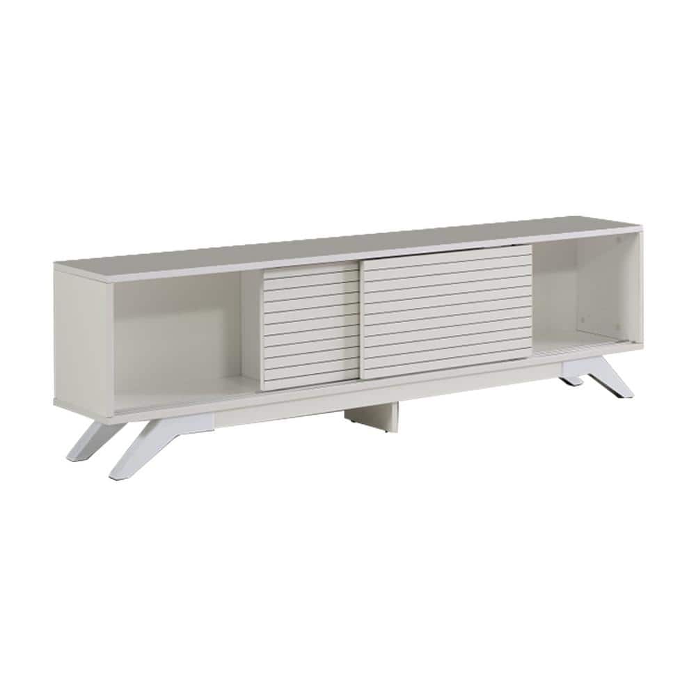 Tidoin Modern 67 in. Wood White TV Stand with 2 Doors Fits TV's up to 70 in -  FUR-YDB0-496