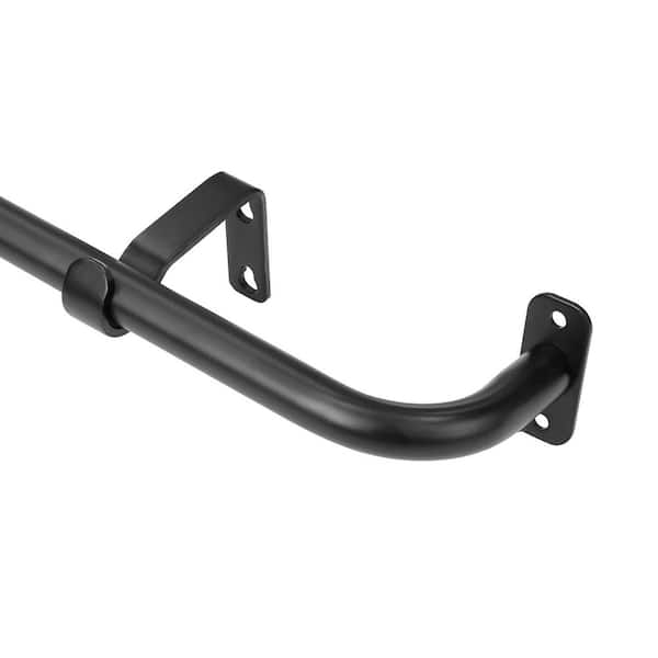 48 in. - 84 in. Adjustable 5/8 in. Wraparound Single Curtain Rod in Matte Balck