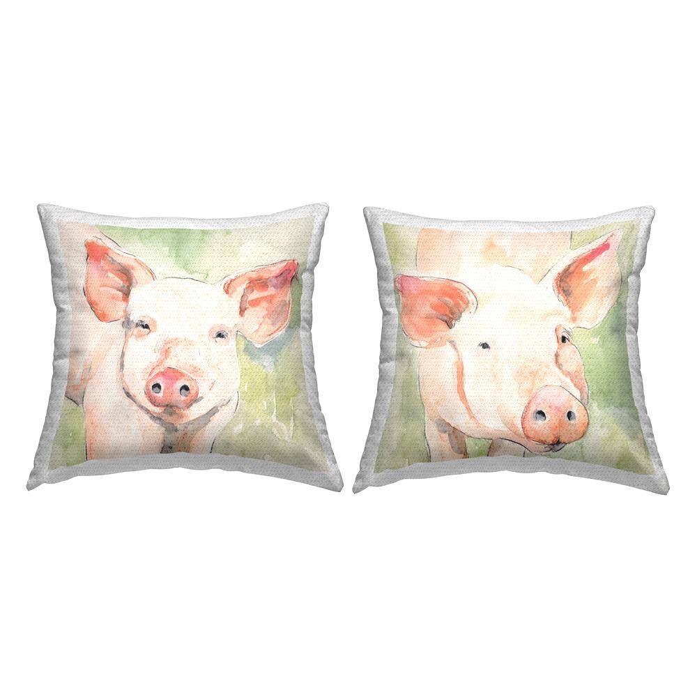 Pigs on Green Pink Square Outdoor Throw Pillow 2-Pack price history on PriceWatchPro