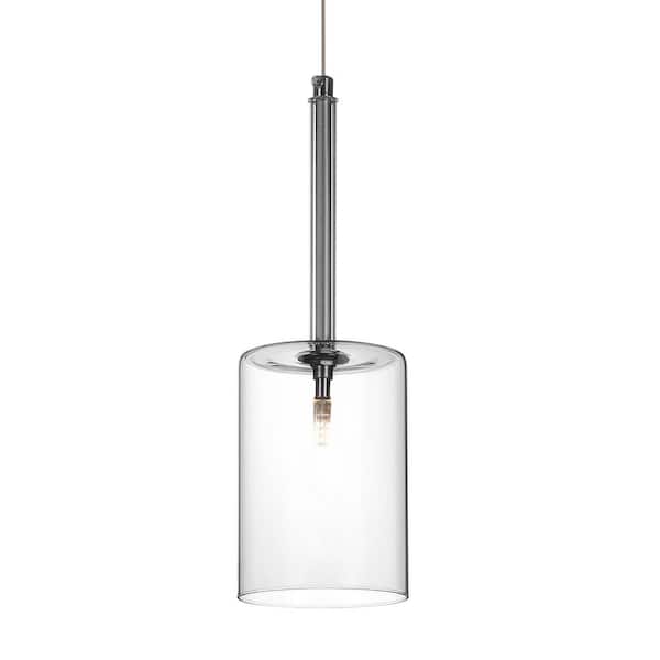 LamQee 3-Light Clear Cylinder Island Pendant Light with Glass Shade