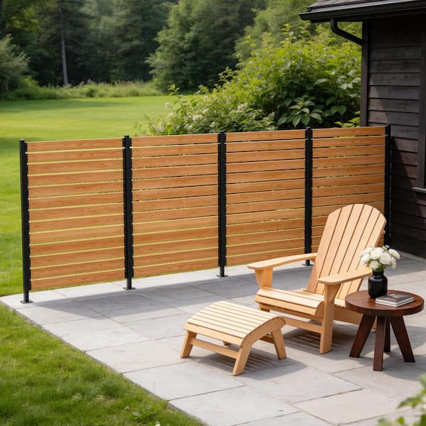 38 in. W x 60 in. H Air Conditioner Fence No-Dig Wood Privacy Fence Outdoor Recliner Screen Panels, 2-Panel