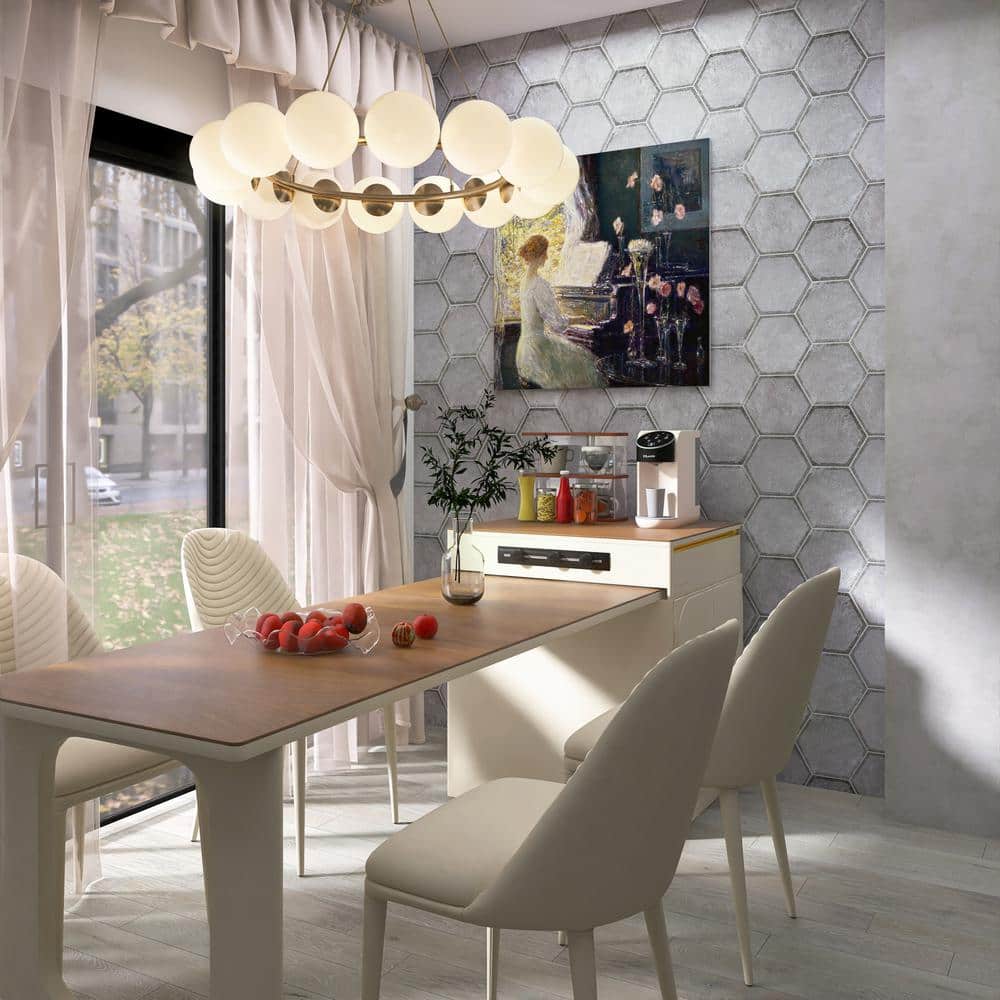 Décor Gray Hexagon Porcelain Wall & Floor Tile