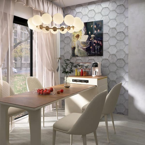 MOLOVO Dakota Hexagon 7.87 in. x 9.45 in. Matte Decor Gray