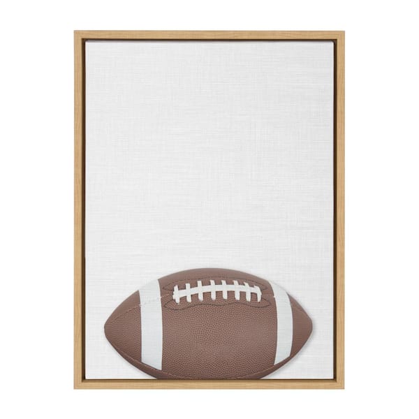 DesignOvation Sylvie "Football Portrait Color" Framed Canvas Sports Wall Art 24 in. x 18 in.