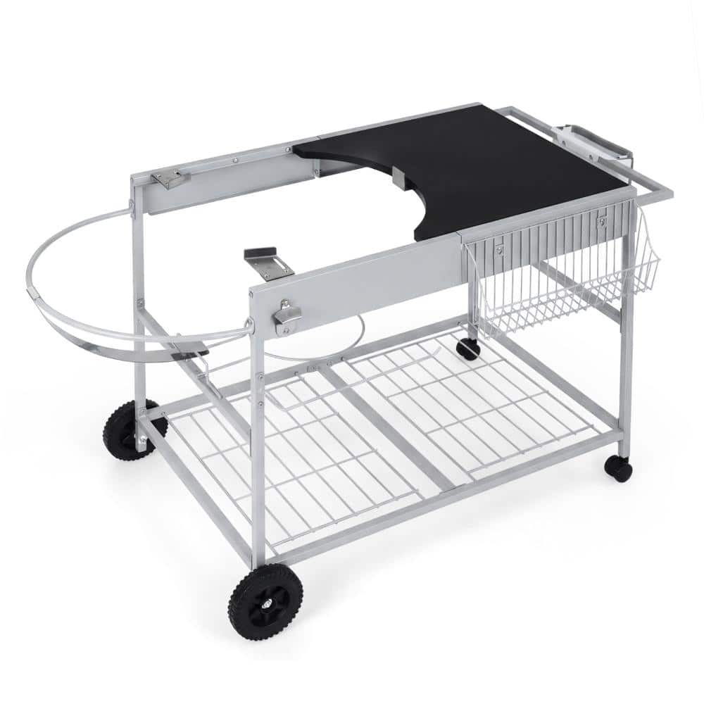 55.5 in. Metal Grill Cart for 18 in. to 22 in. Kettle Grills with Lid Holder and Wheels, Black price history on PriceWatchPro