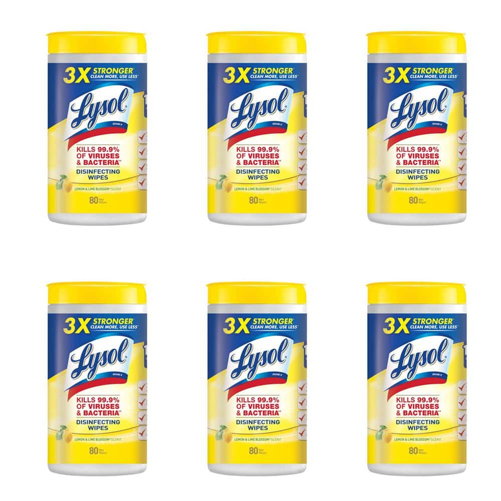 Lysol 80-Count Lemon and Lime Blossom Disinfecting Wipes (Case of