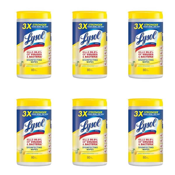 Lysol 80-Count Lemon and Lime Blossom Disinfecting Wipes (6-Pack)