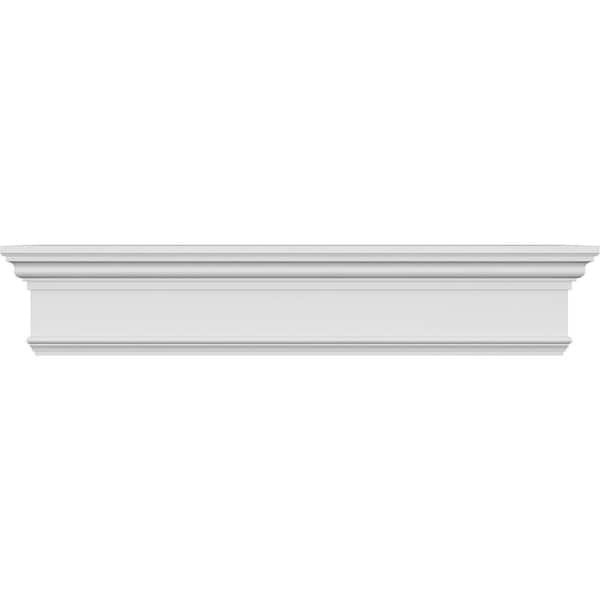 Ekena Millwork 1 in. x 75 in. x 7-1/4 in. Polyurethane Crosshead Moulding with Trim