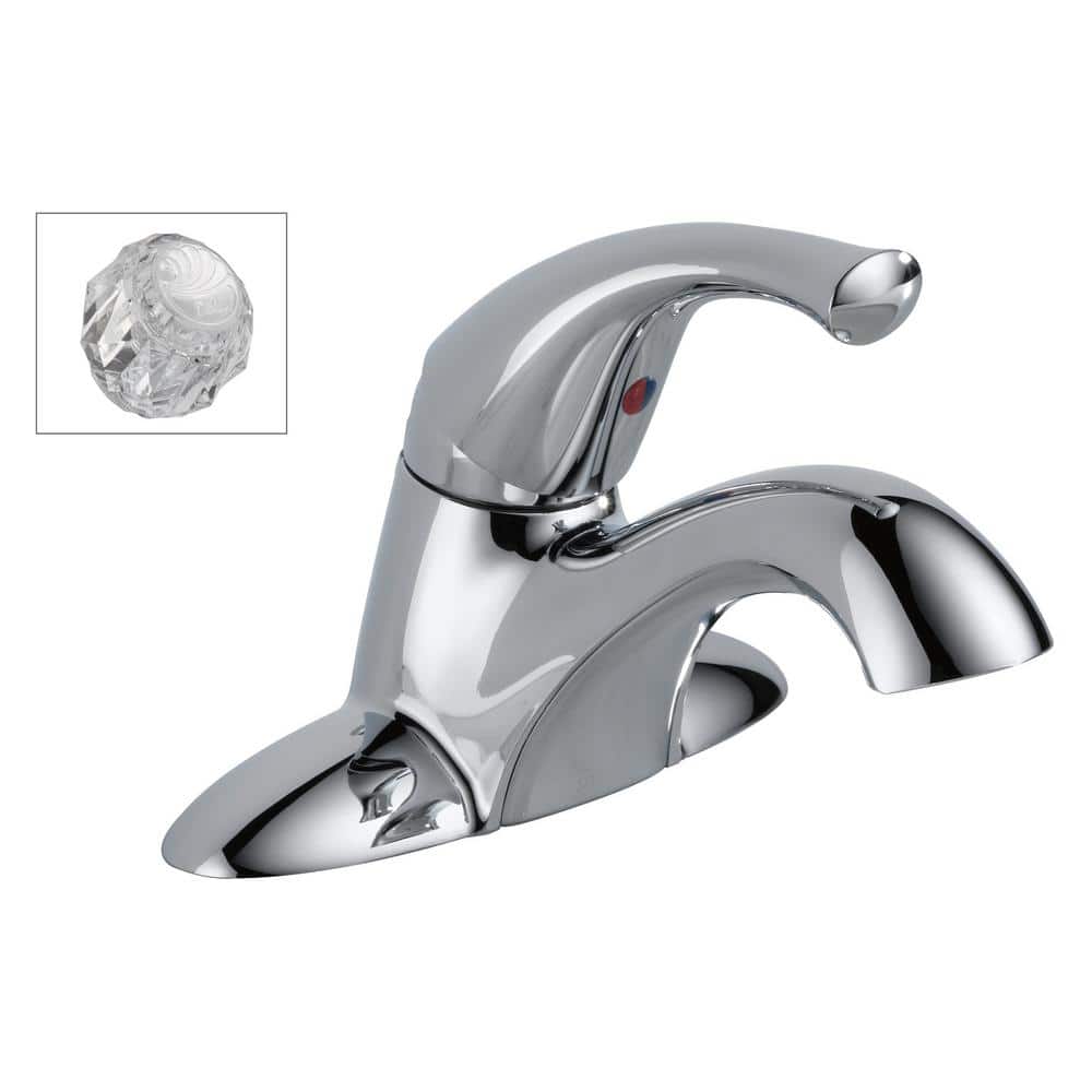Chrome Single Handle Centerset Bathroom Faucet with Drain Assembly