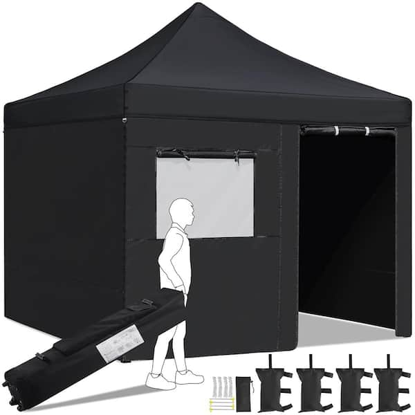 Yaheetech 10 ft. x 10 ft. Pop-up Tent, Waterproof with 4 Removable ...